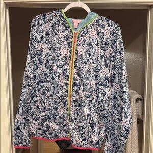 Lilly Pulitzer Pink and Blue Bomber Jacket